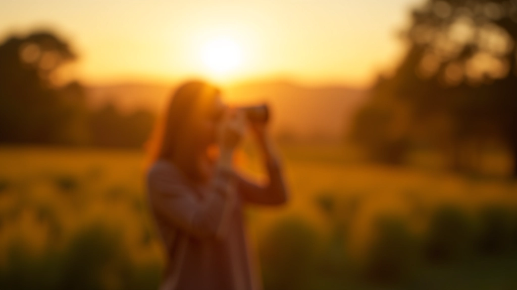 Photographer capturing nature during golden hour